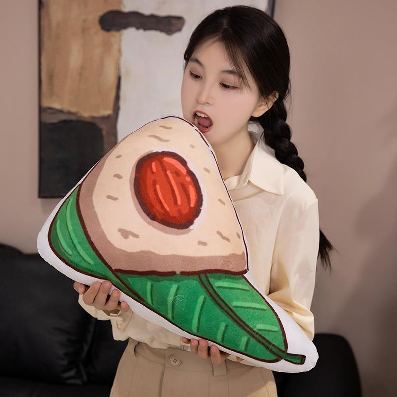 Simulation Cartoon Zongzi Doll Printed Pillow Triangle Square Plush Toy Dragon Boat Festival Sofa Pillow