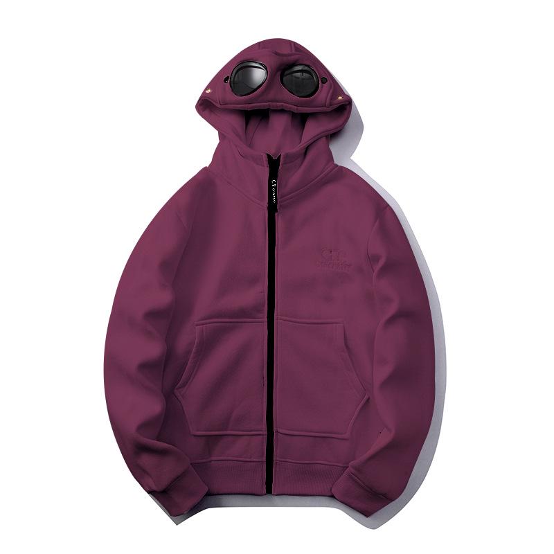 Autumn/Winter Unisex Casual Couple Sweatshirt Cardigan with Glasses Lens and Hood