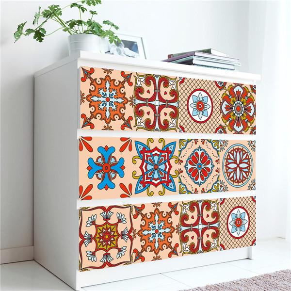 Waterdichte 3D Mandala Patroon Tegelstickers Keuken Badkamer Decoratie Zelfklevende Muur Meubelstickers Vloerbehang