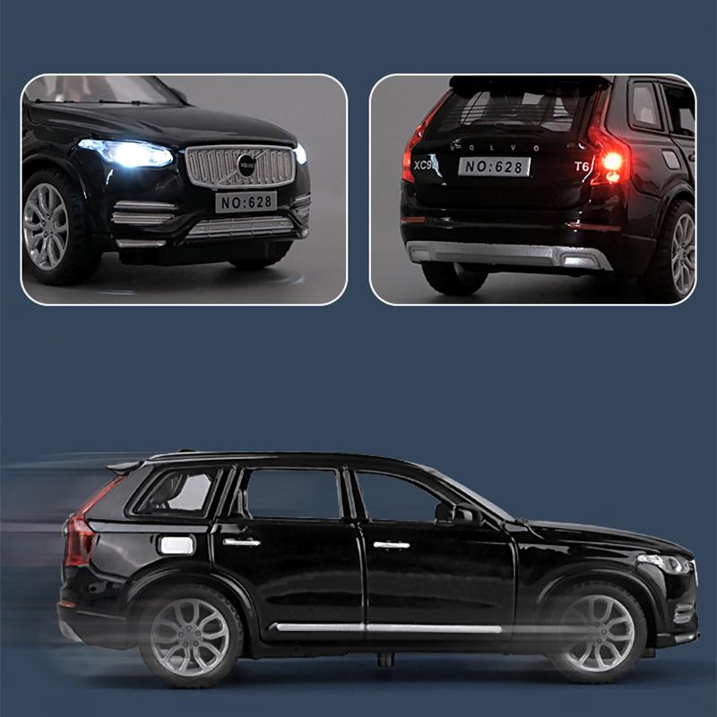 1/32 Scale XC90 Diecast Car Model Toy, Pull Back Toy Vehicle with Sound and Light for Kids Toddler Boys Girls Gift Collection