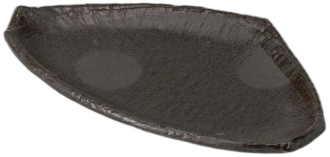 

Carbonized Clay Triangular Plate x x Protruding Setomonohonpo 7.5cm [22.5 13.2 2cm] Plate, Ceramic,