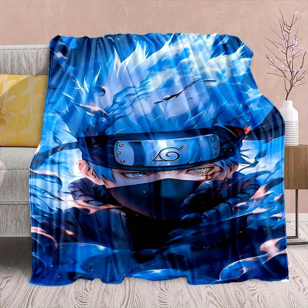 Naruto Anime Flannel Blanket - Soft Warm Perfect for Sofa, Bedding Camping Travel Office Home Decor -QJY