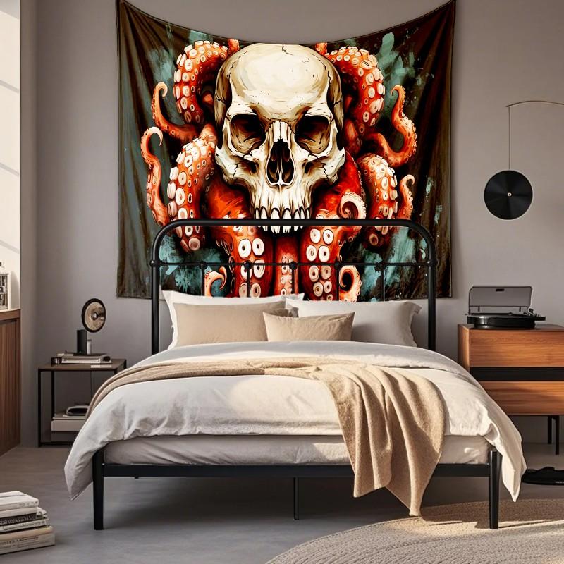 Boho Chic Wall Tapestry With Moon Phase Floral Starry Sky Design Bedroom Yoga Studio Decor