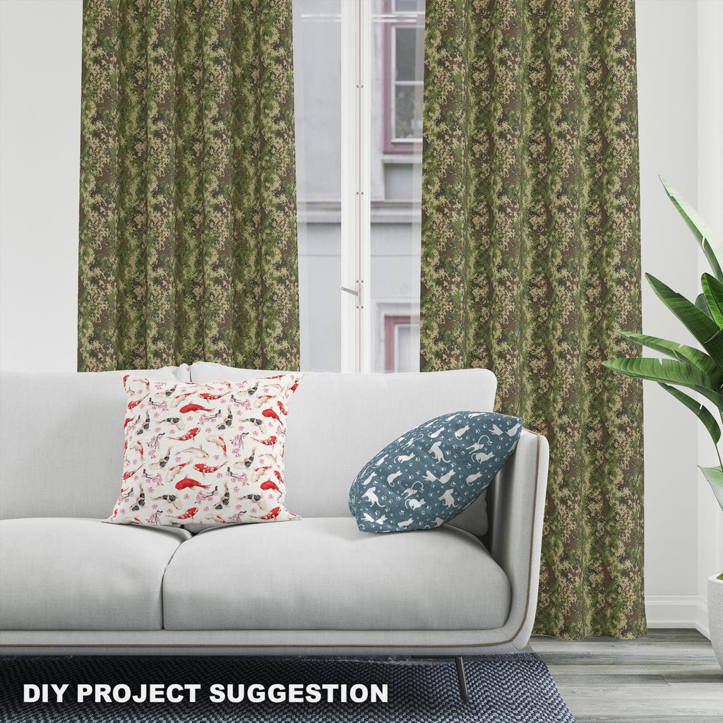 Royal Velvet Fabric Polyester For Sewing - Motif Camouflage Pixel