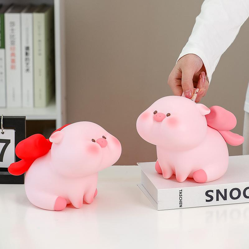 Cartoon Baby Pig Savings Jar with Rubberized Anti-drop Coating, Cute Pig Boi Piggy Bank, for Children's Festival