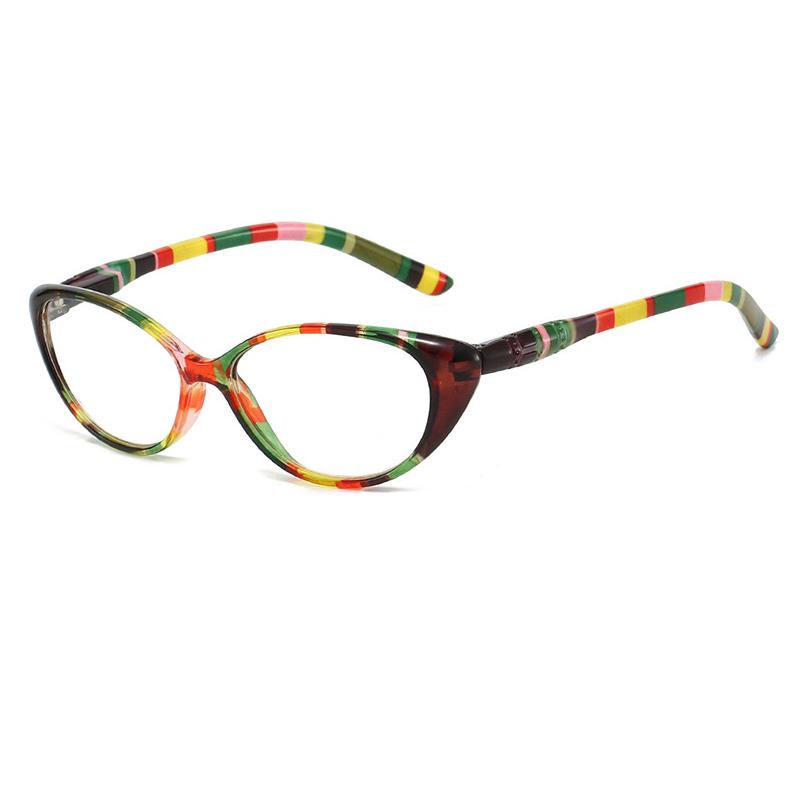 Fashion Cat Eye Print Reading Glasses Photochromic Anti Blue Light Women Hyperopia Eyewear 0 +1.5 +2.5 +3.5