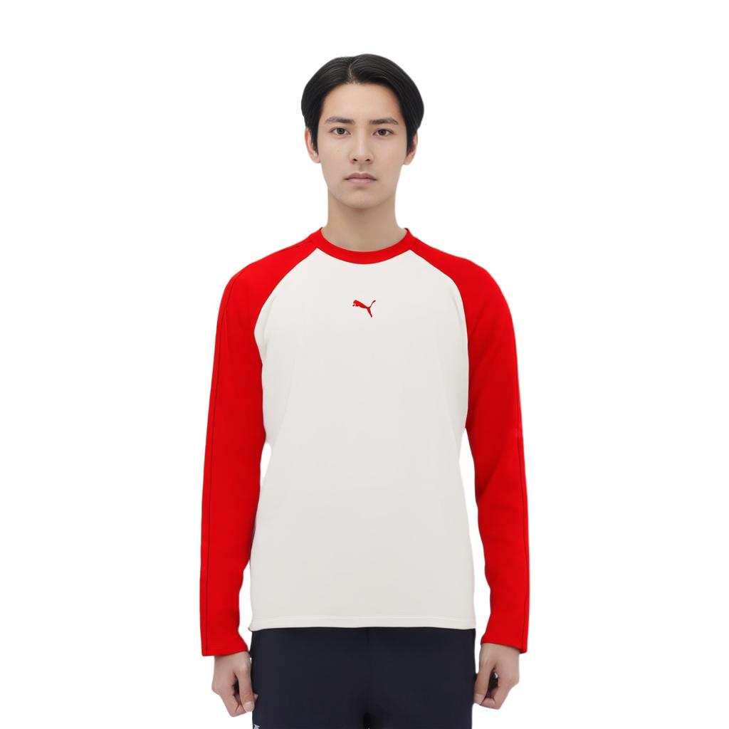 Puma Bequemes Vielseitiges Raglan Langarm T-Shirt Herren Oberteile Rot 94091801