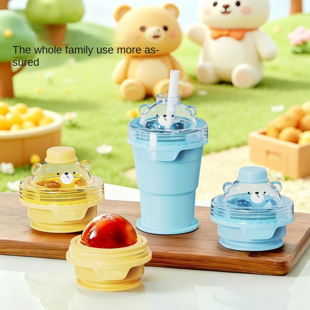 Ice Tray Cup For Drinks Foldable Portable Cold Wine Maker Ice Maker Straw Cup For Travelers Bartenders Home Office Parties Beach
