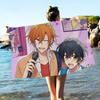 SASAKI and MIYANO Anime Beach Towel Colorful Bath Towels for Girl Microfiber Quick Dry Custom Sand Free Beach Yoga Spa Gym Pool