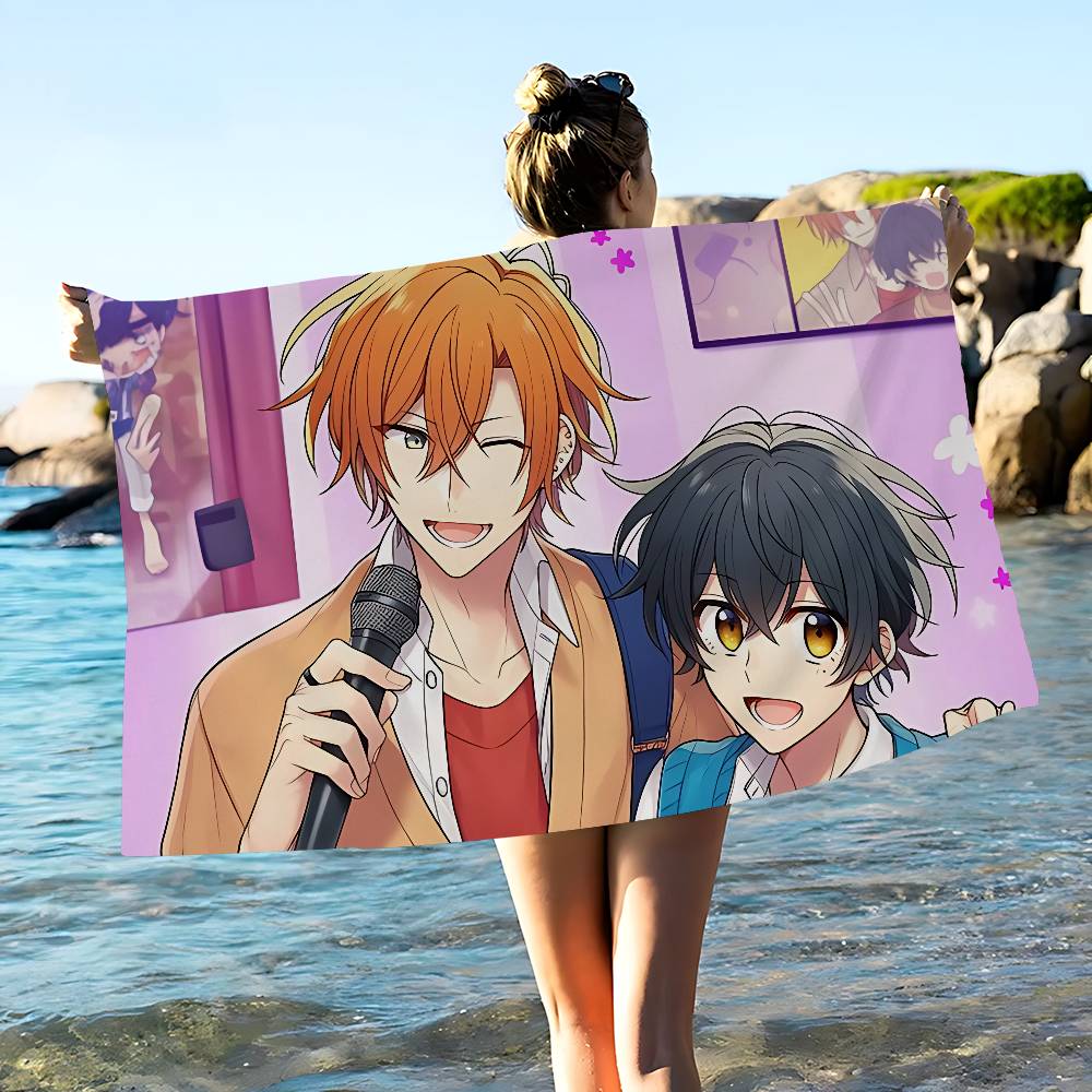 SASAKI and MIYANO Anime Beach Towel Colorful Bath Towels for Girl Microfiber Quick Dry Custom Sand Free Beach Yoga Spa Gym Pool