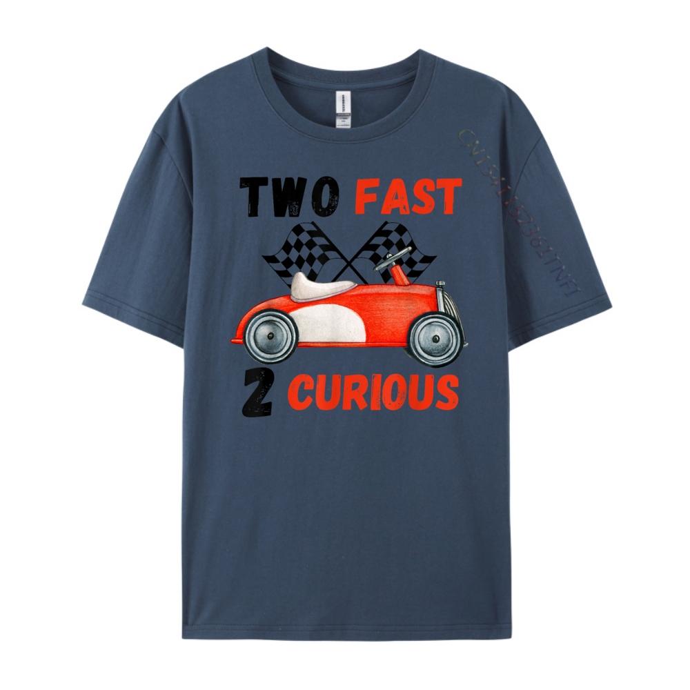 

Two Fast 2 Curious Racing 2nd Birthday Pit Crew Race Car Shirts Graphic Tee Printed T-Shirt Unisex Tops Tees Vaporwave 4XL