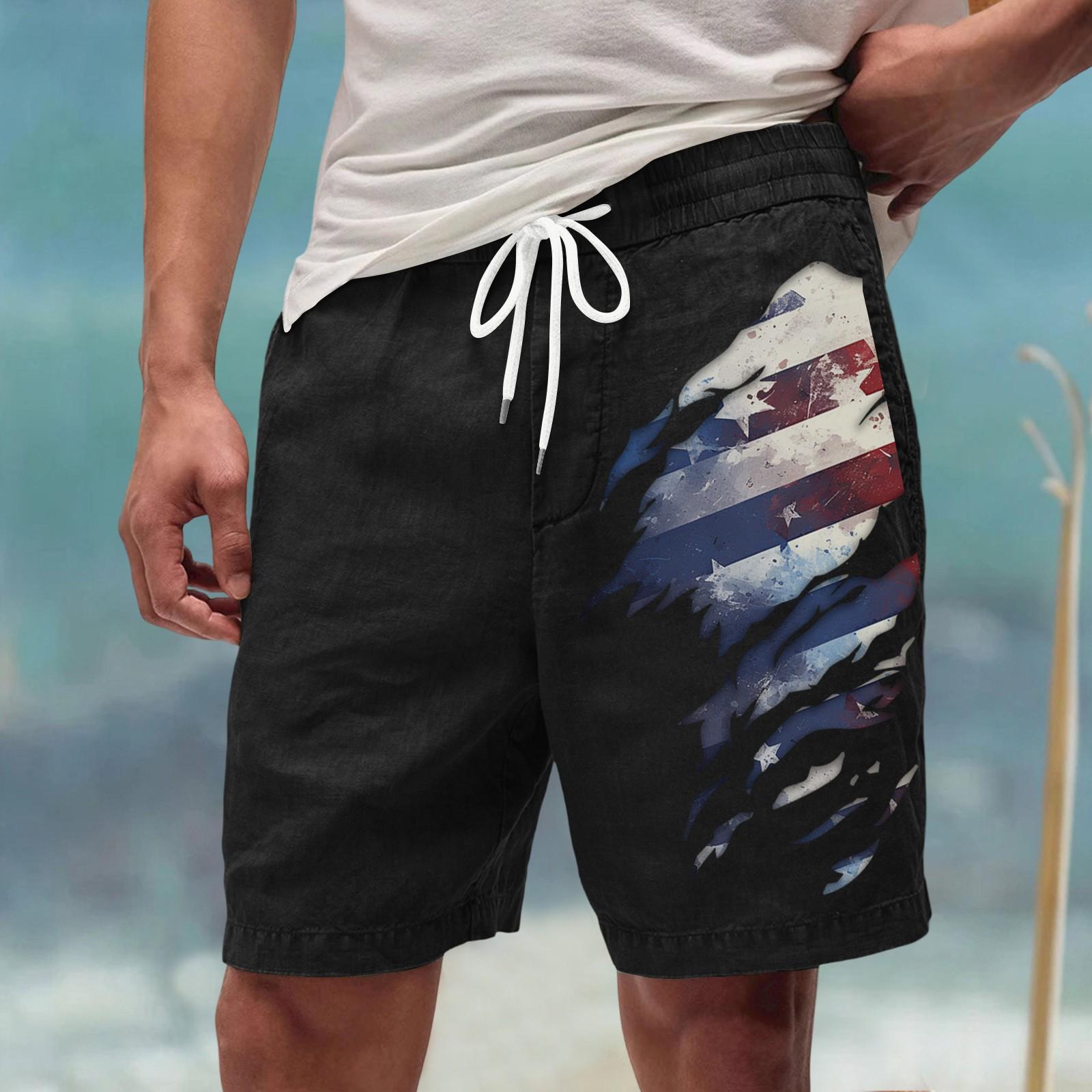 Men s Casual Loose Fit Athletic Shorts Beachwear Drawstring Waist Lightweight Breathable Fabric Relaxed Fit Summer Shorts XL