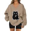 Women's V-neck Dropped Shoulder Halloween Print Sports Sweatshirt Top