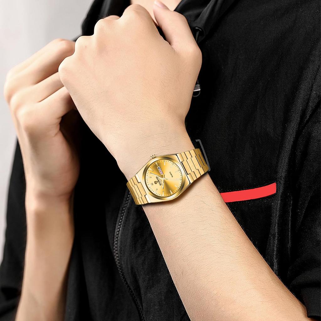 Analog Watch with Stainless Steel 3ATM Water Quartz and Colors Perfect for or As a Gift for Him Men's Case, Resistance, Calendar, Movement,
