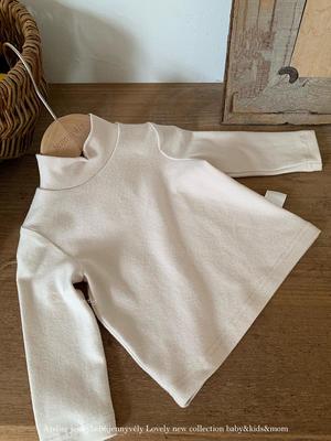 Girls' High Neck Long Sleeve Base Layer Shirt - Korean Style Autumn Top for Toddlers