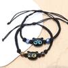 Adjustable Cord Bracelets Friendship Jewelry Handmade Braided Rope Handchain Unique Cat Head Pendant Wristband Bracelets