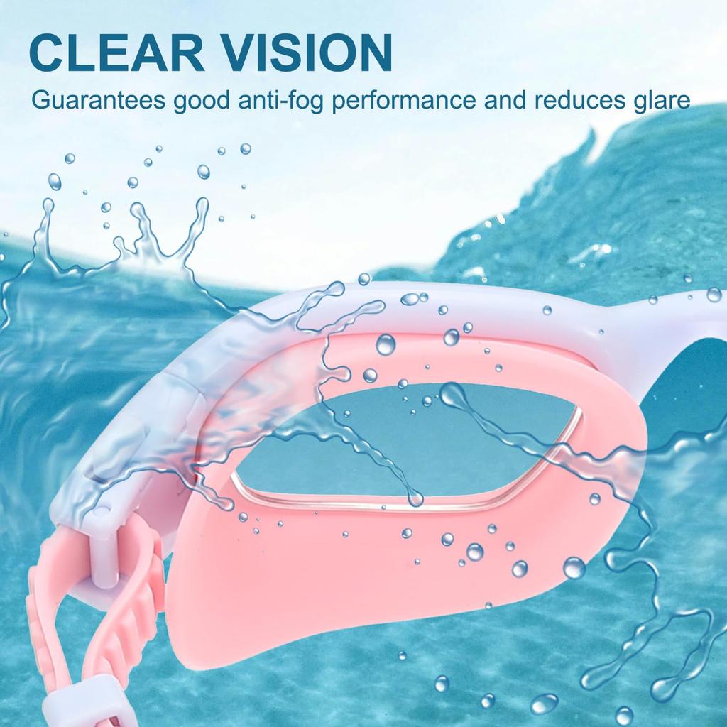 PATIKIL Unisex Swimming Goggles for Sunlight for Pools, Resistant, Leak-Free, Teenagers, Blue/Pink