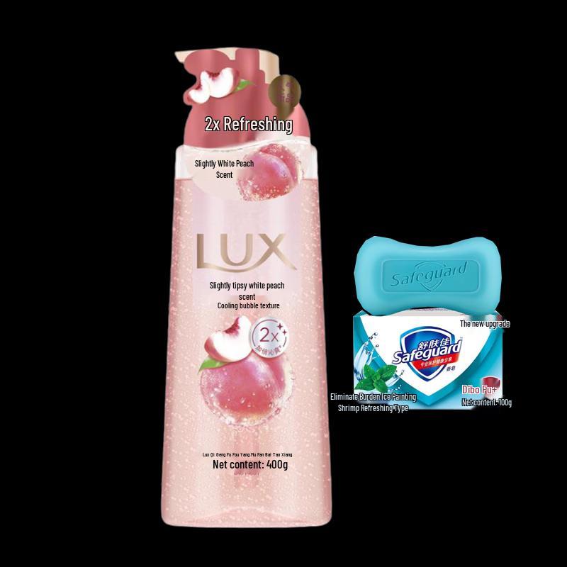 Lux White Peach Scented Shower Gel & Mint Soap Set