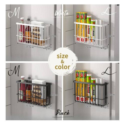 Crystal Craft Magnetic Storage Rack for Condiments, Wraps, and More, Floating Storage, Medium Size (Black)