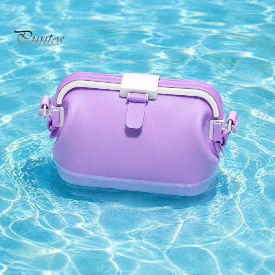 Floating Swim Bag for Pool Silicone Beach Crossbody Bag, Foldable Waterproof Portable Storage Pouch Leakproof Large Capacity Handheld And Swimming