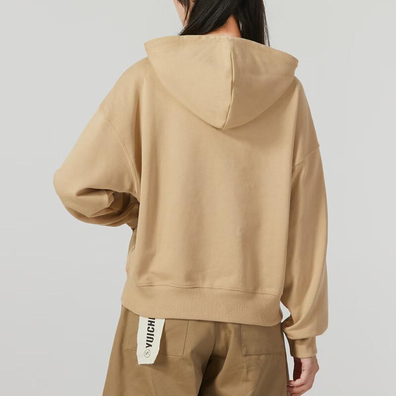Puma Logo Embroidered Breathable Loose Hoodie Women hoodies Khaki 624679-84
