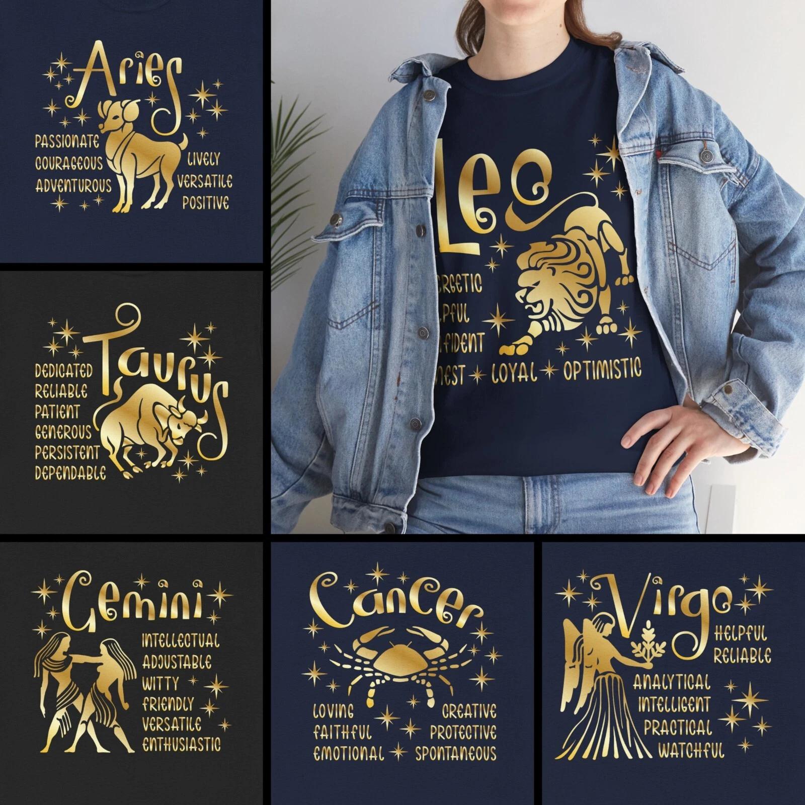 

Zodiac Sign T-shirt Qualities Horoscope Astrology Clothing Gift Birthday Tee S