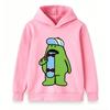 Kids Boys Girls Casual Hooded Sweatshirt, Cool Cartoon Green Skater Character Print Long Sleeve Pullover Hoodie, Comfortable Lightweight Tops For Dail