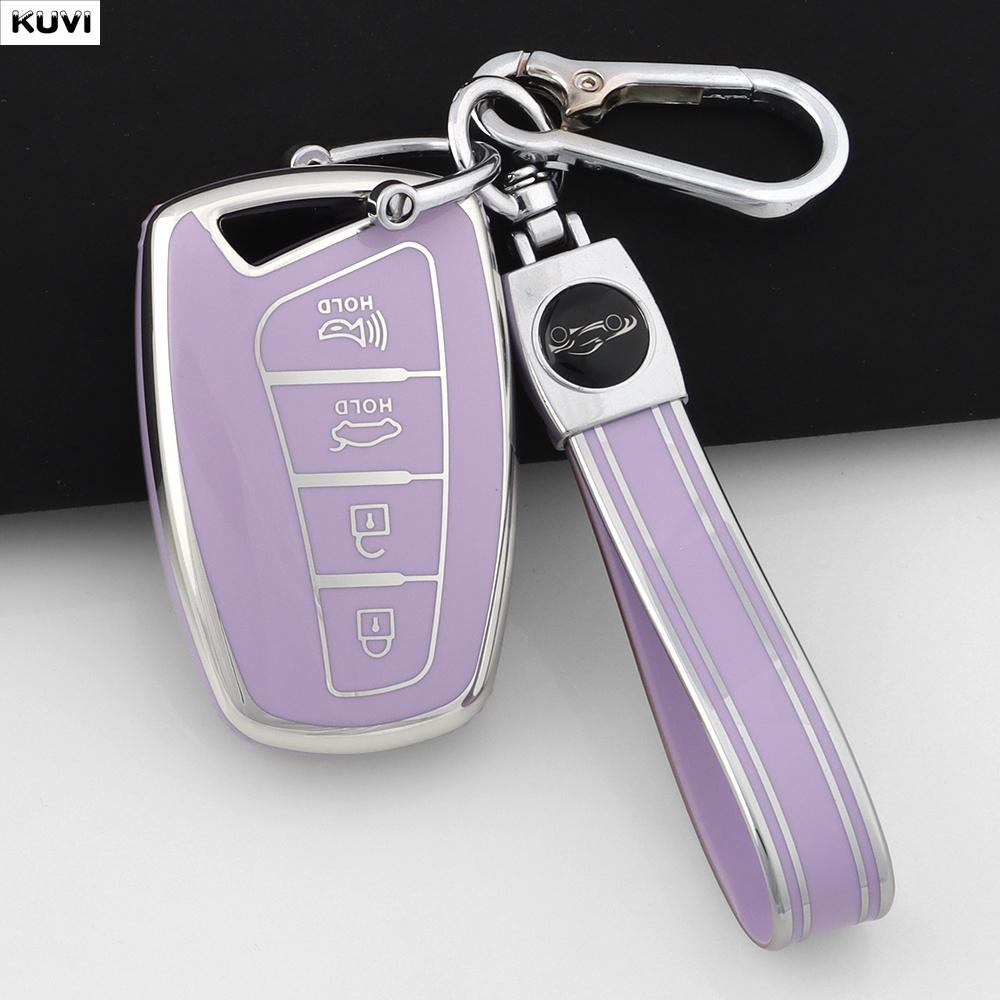 For Hyundai Grandeur Hg Sedan Genesis G80 Santa Fe 3Dm Grand Santafe Ix45 Equus Azera Tpu Remote Key Case Cover Fob Holder