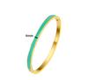 Kvinners 4 mm Gull Emalje Titanstål Armbånd med Spenne