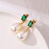 Fashion Korea Water Drop Pearls Drop Earrings for Women Temperament Gold Color Earrings Brincos Elegant Female