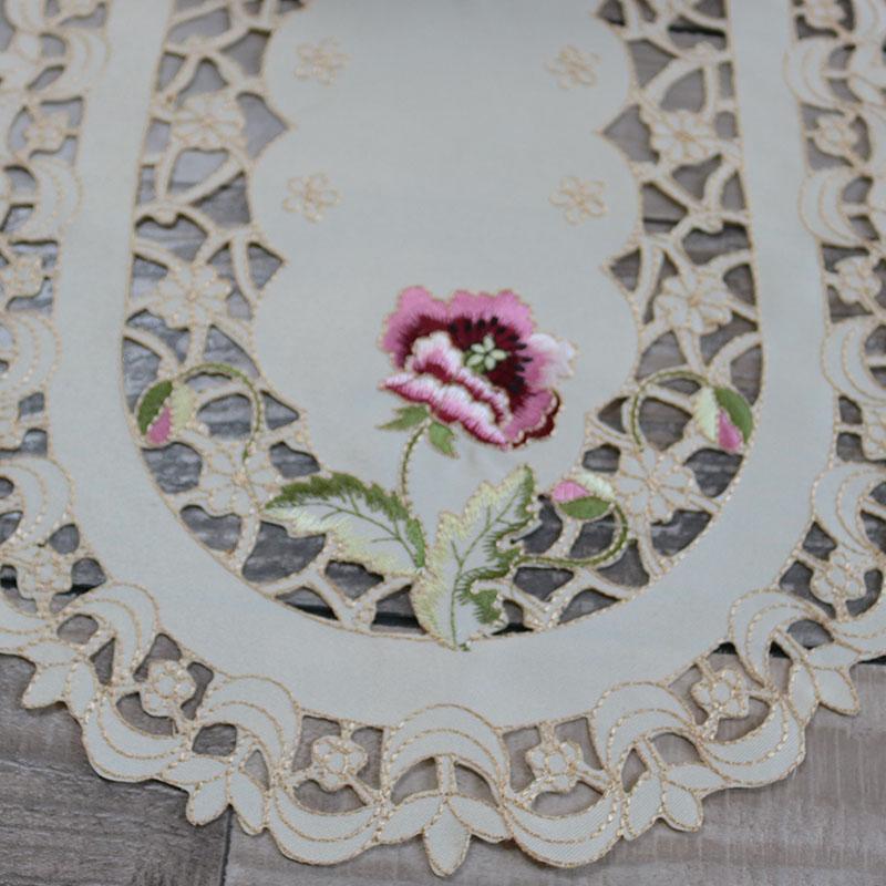 Luxury Rose flower embroidery table place mat cloth Wedding Christmas dining placemat kitchen Table decoration and accessories