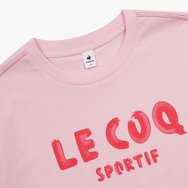 LECOQ Women'S Cropped Loose Fit Short Sleeve T-Shirt - Pink (Qq222Lrs51)