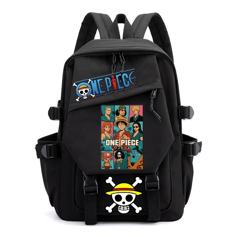 Zaini One Piece Adolescenti Zaino per Laptop Monkey D. Luffy Capacità Cartone Animato Studenti Borse da Scuola Viaggio all'Aperto Casual Borsa per Libri