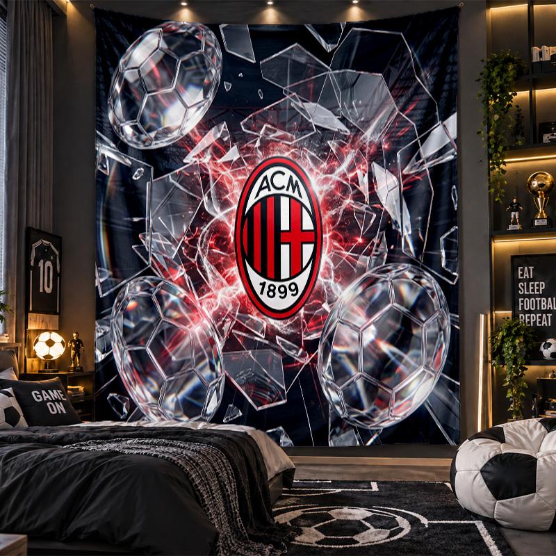 Wall Hanging Tapestry AC Milan Print Cloth for Living Room Bedroom Home Decor