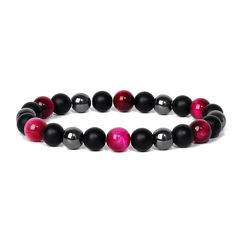 Facted Obsidian Hematite Tiger Eye Bracelets for Magnetic Health Protection Soul Jewelry Nature Stone Beads Bracelet Men Pulsera