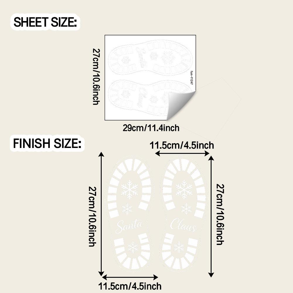 Christmas Snow Footprints in The Bedroom, Living Room, Entrance Hall, Festive Atmosphere Decorations, Stickers