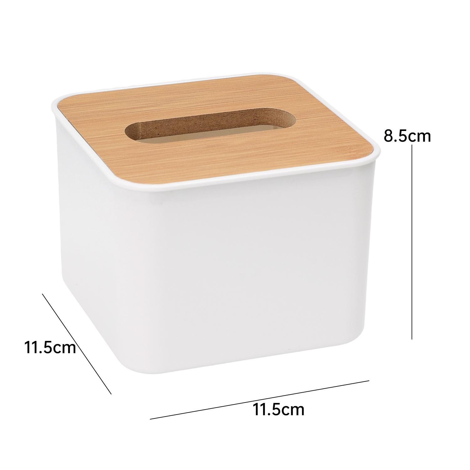 

Bamboo Top Tissue Box Cover Paper Napkin Holder for Living Room Kitchen Bedroom Office Home Decor Minimalist Elegant Storage