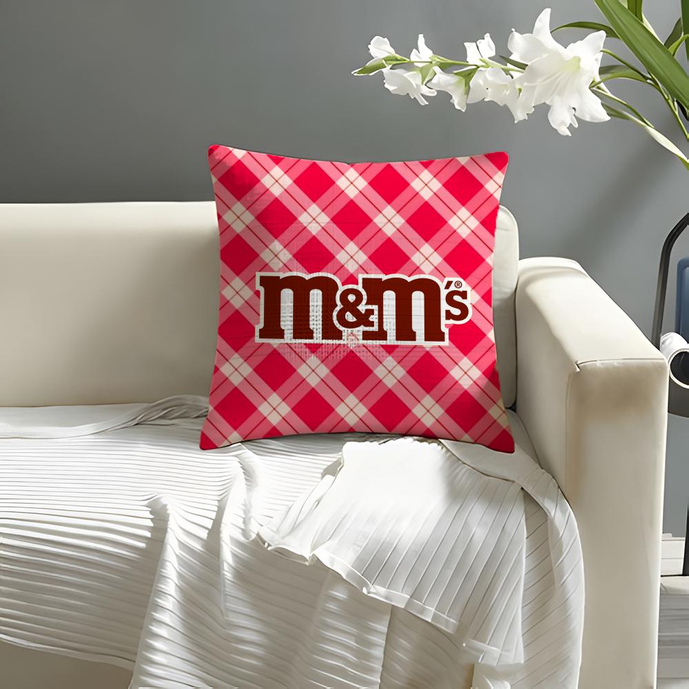 

Candy MMS ChocolateS Pillow Case Natural Linen Organic Fabric DoubleSided Printing Sofa Home Decor Cushion Cover 30X30cm