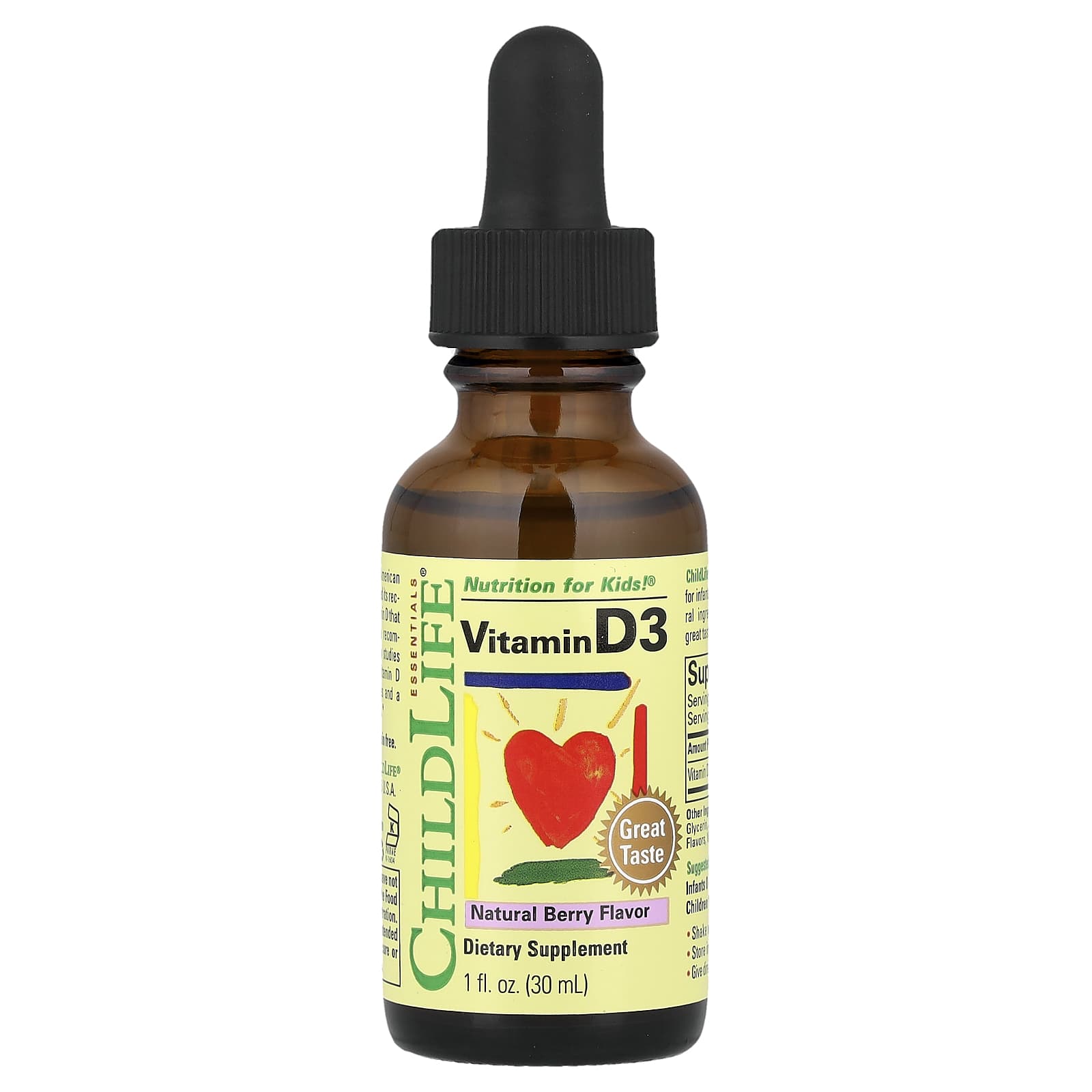 

Vitamin D3, Natural Berry, 12.5Mcg(500Iu), 30Ml(1Fl Oz)