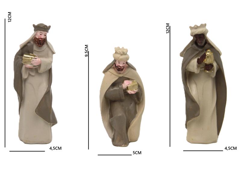 Christmas Nativity Scene 10 Figures - Holy Family, Three Kings, Crib