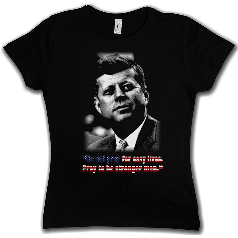 John F Kennedy USA Quote Black T-shirt XL