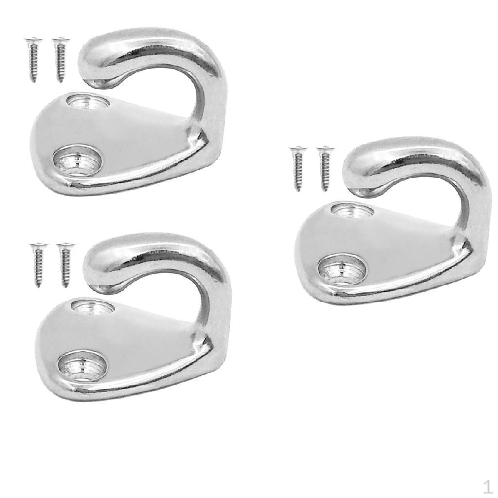 

3 Pieces Stainless / Hat Hooks Wall Mounted Hanger for Marine