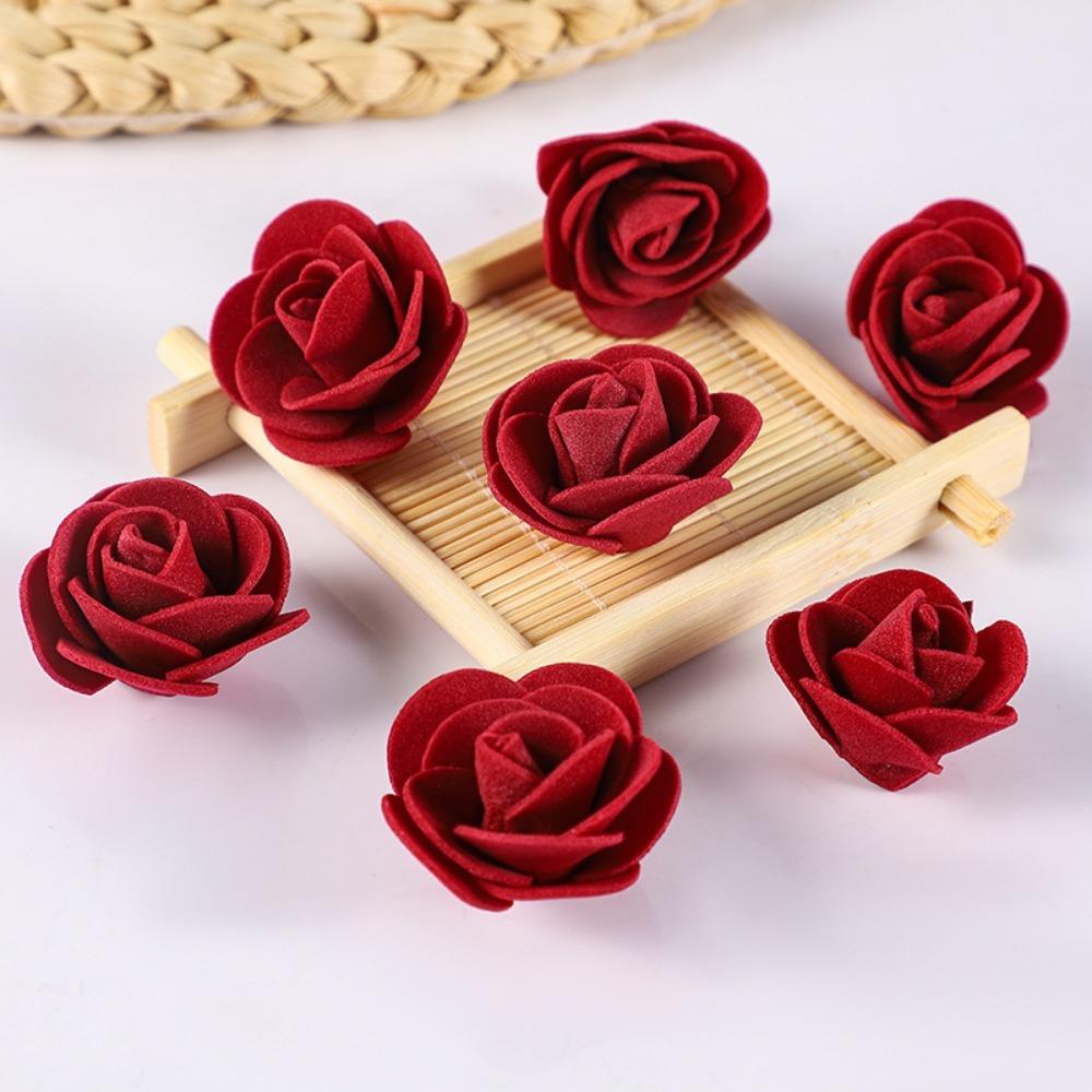 100/200Pcs Artificial Rose Flowers Heads 4cm Foam Fake Flowers For Home Room Decor Outdoor Garden Party Bride Wedding Decoration