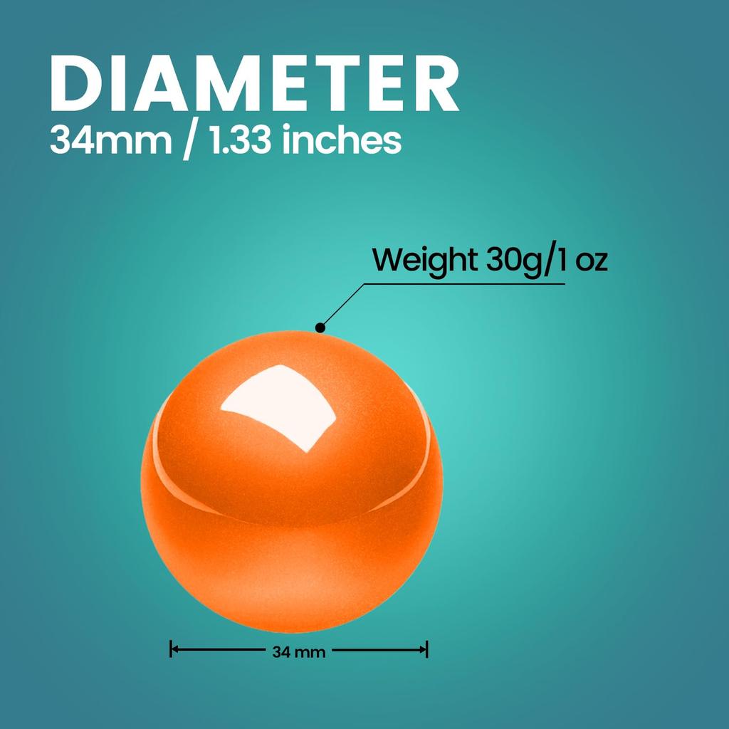 Perixx 34 mm Ersatz-Trackball, Perixx 717, Ersatzball, kompatibel, glänzende Oberfläche, Speed Type, weiß, PERIPRO-303WH, PM-517 (Orange)
