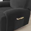 Cover For Relax Armchair With Extendable Footrest (4 Parts), Velvet, Black