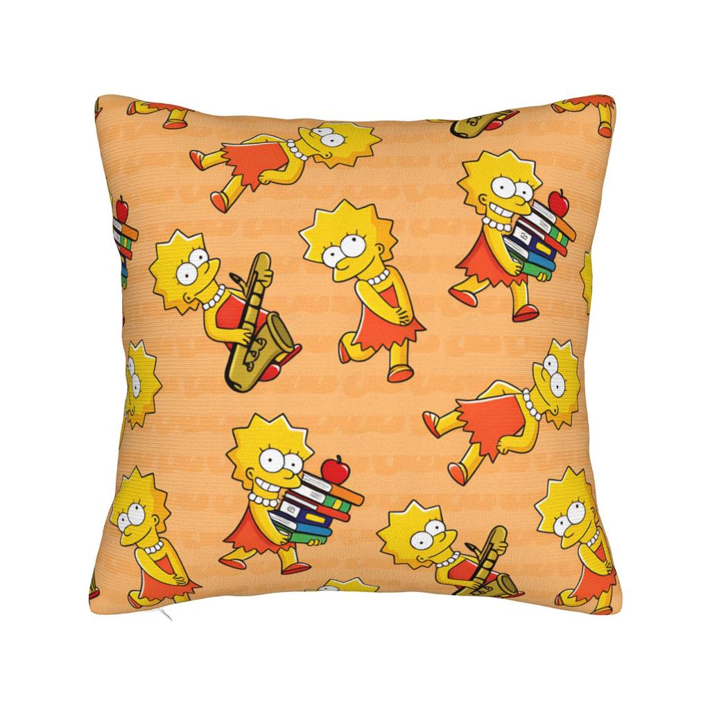 S-Simpsons Homer Donut Pink Sprinkles Pillow Case Retro Trendy Pillow Cover Print Pillowcases For Sofa Couch Bed Living Room