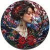 Metal Wall Art Tin Sign Japanese Kimono Round 2D Art Design 20cm