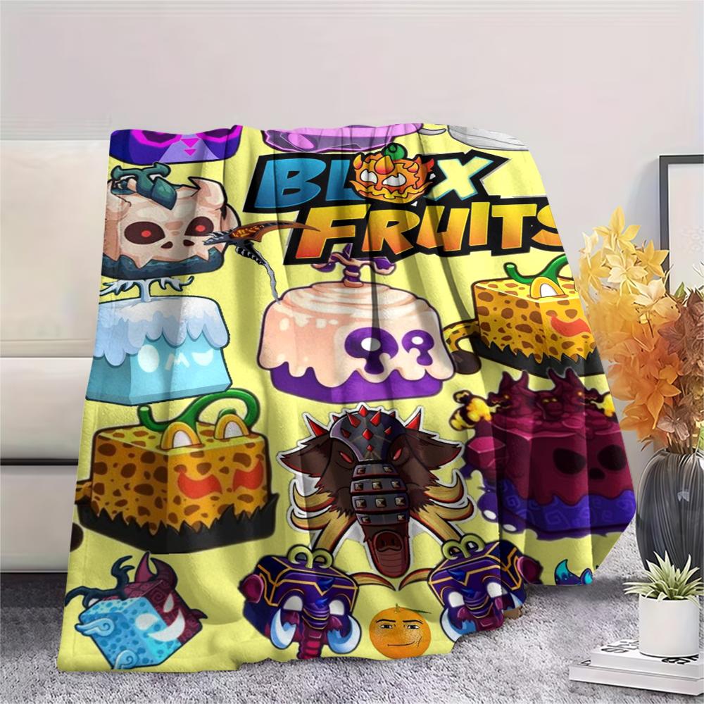 1Pc Blox Fruits Game Print Flannel Blanket, High Quality Comfortable for All Seasons, Home Decor, Warmth and Comfort, Perfect for Christmas Gifts 10