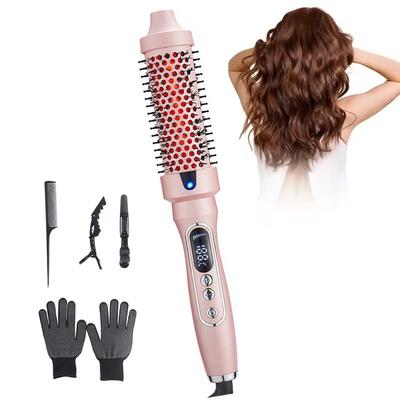 Electric Curling Hair Comb Straightening Brush with 3 Temperature Settings Metal Brush for Women Fast Heating Portable Hotel Use