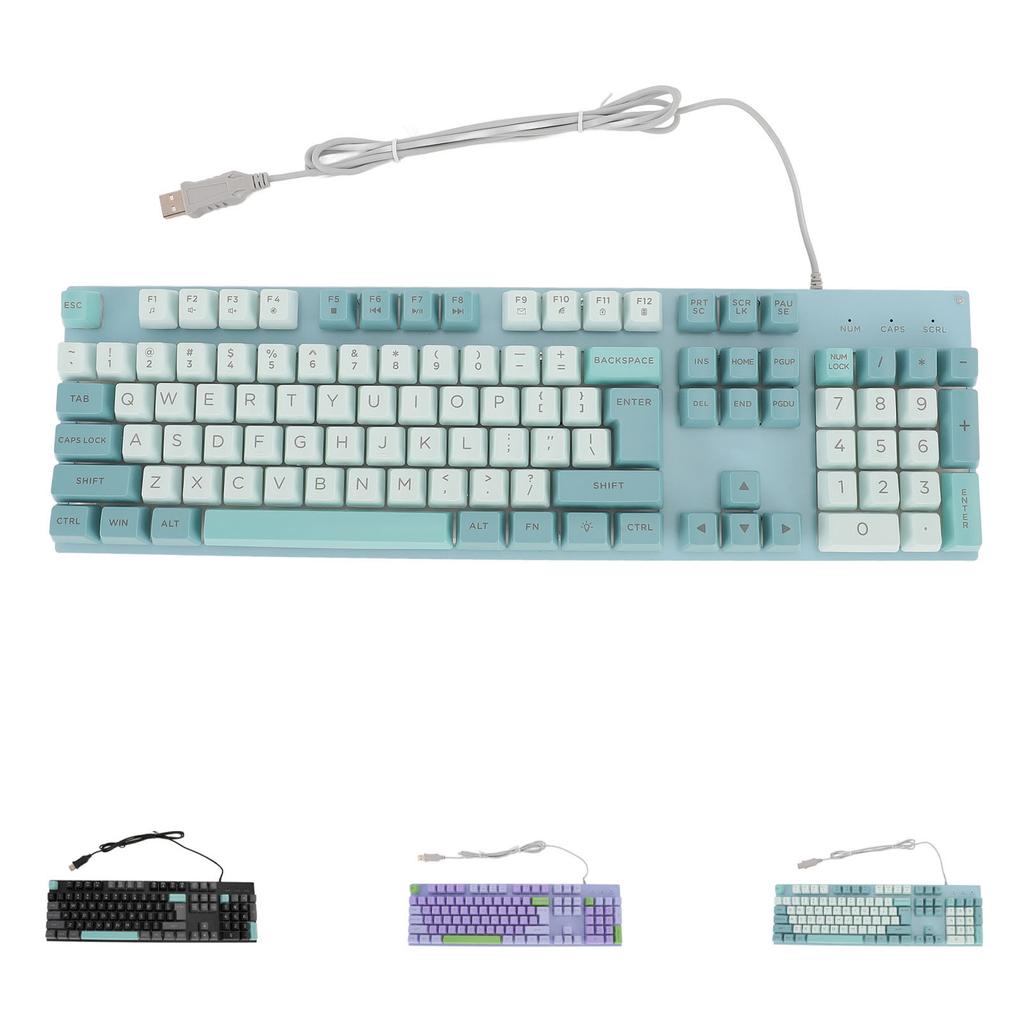 Wired Gaming Keyboard Large Print Metal Panel USB Lighted Keyboard with Backlit for Computer Laptop